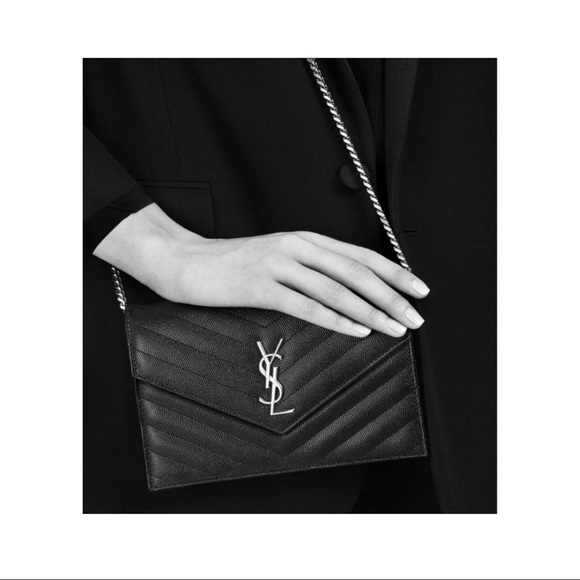 ❌SOLD❌SAINT LAURENT ENVELOPE CHAIN WALLET LEATHER - Picture 8 of 13